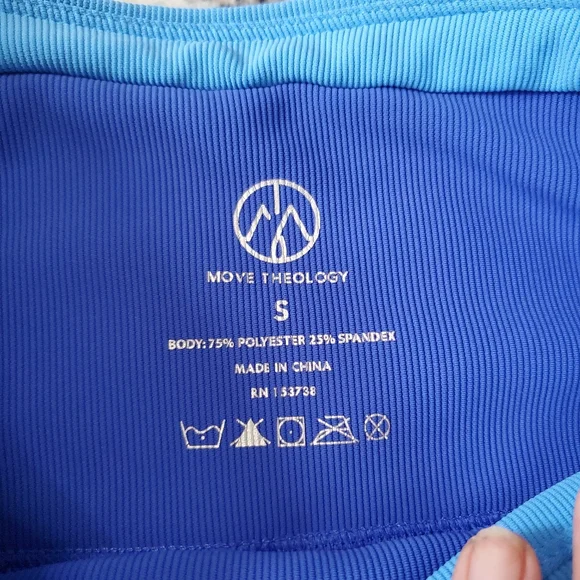 Move Theology Blue Ribbed Leggings- Size Small - Picture 8 of 9
